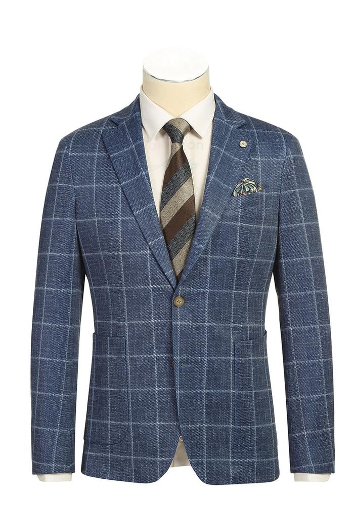 Blue Windowpane Sports Jacket