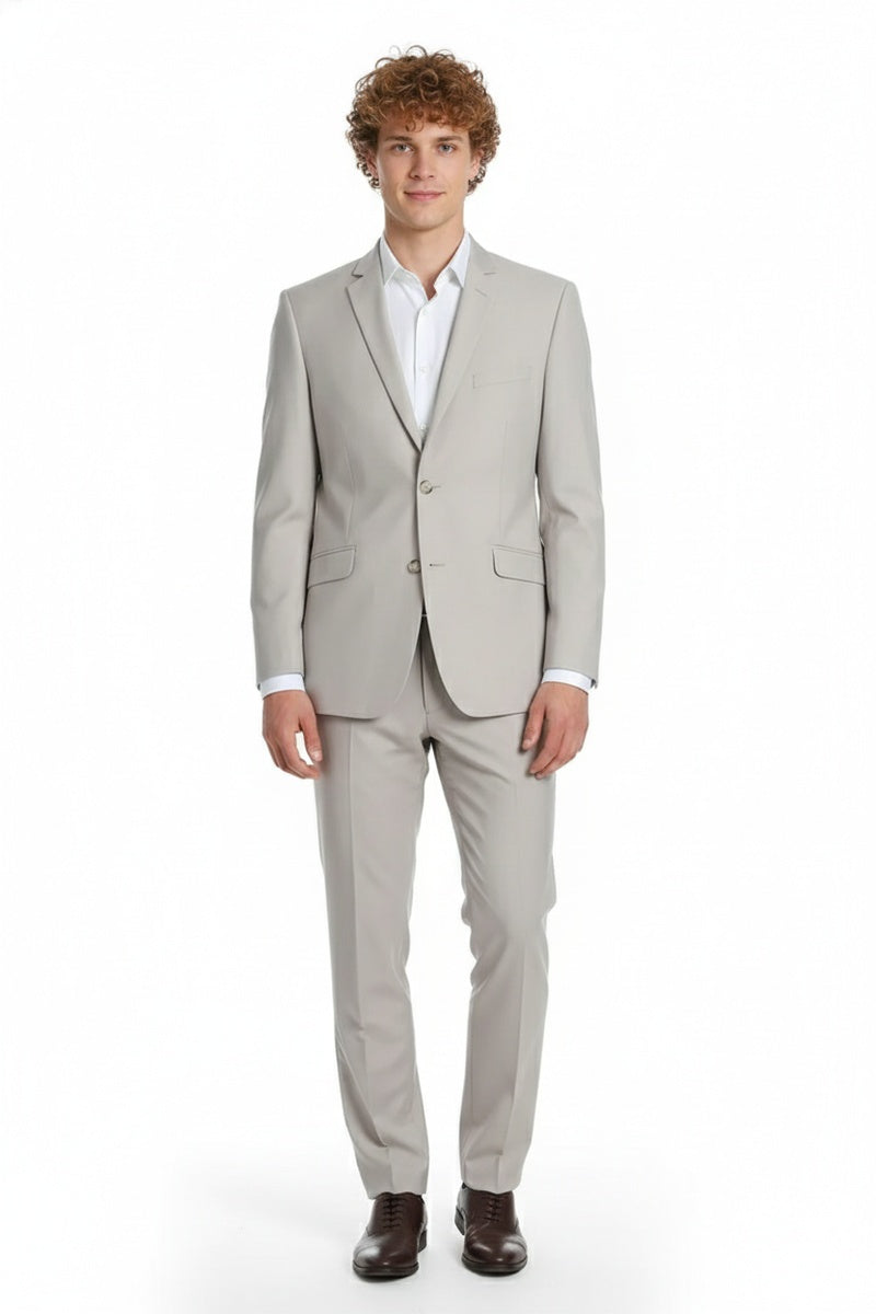 "Rafael" Beige 2-Button Notch Suit (2-Piece Set)