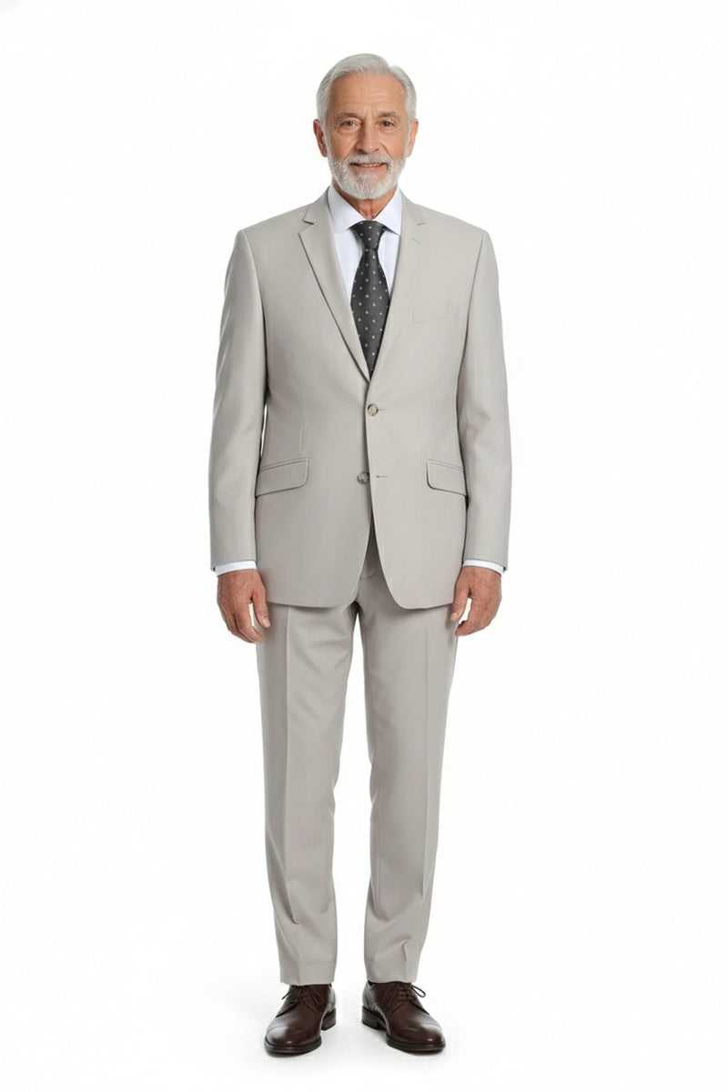 "Rafael" Beige 2-Button Notch Suit (2-Piece Set)