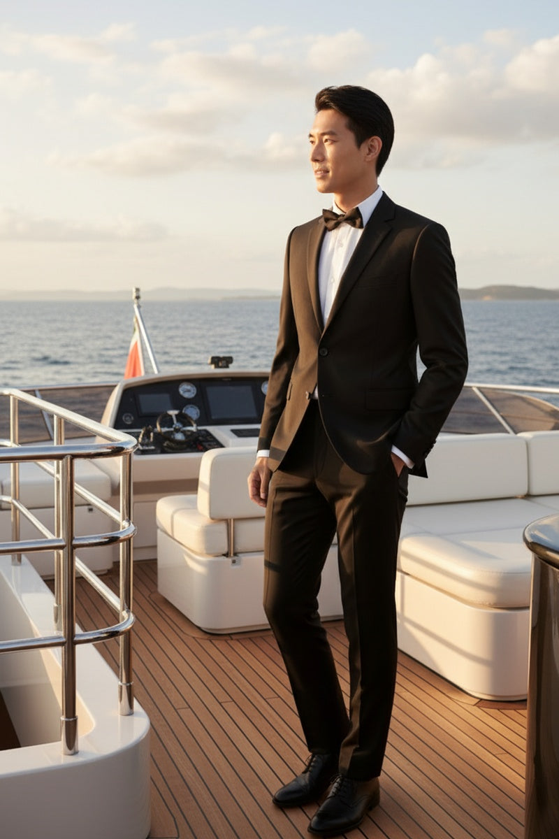 "Rafael" Black 2-Button Notch Suit (2-Piece Set)