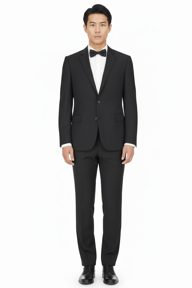 "Rafael" Black 2-Button Notch Suit (2-Piece Set)