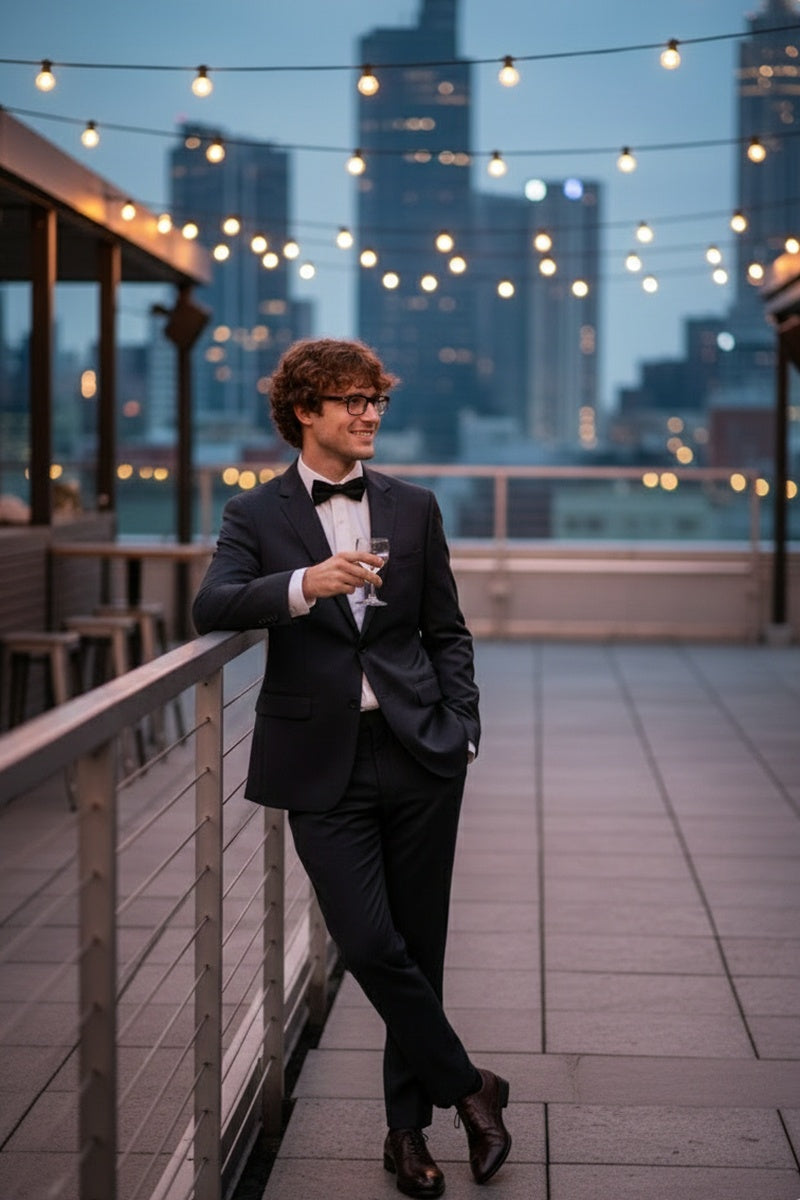 "Rafael" Dark Grey 2-Button Notch Suit (2-Piece Set)
