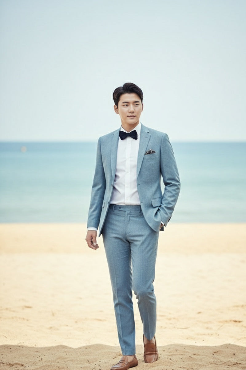 "Rafael" Light Blue 2-Button Notch Suit (2-Piece Set)
