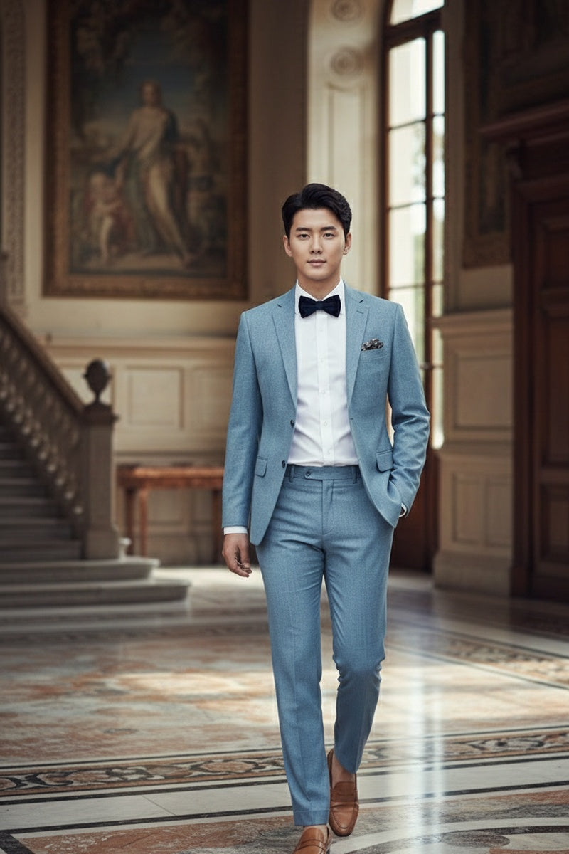 "Rafael" Light Blue 2-Button Notch Suit (2-Piece Set)