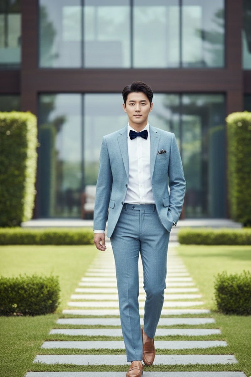 "Rafael" Light Blue 2-Button Notch Suit (2-Piece Set)