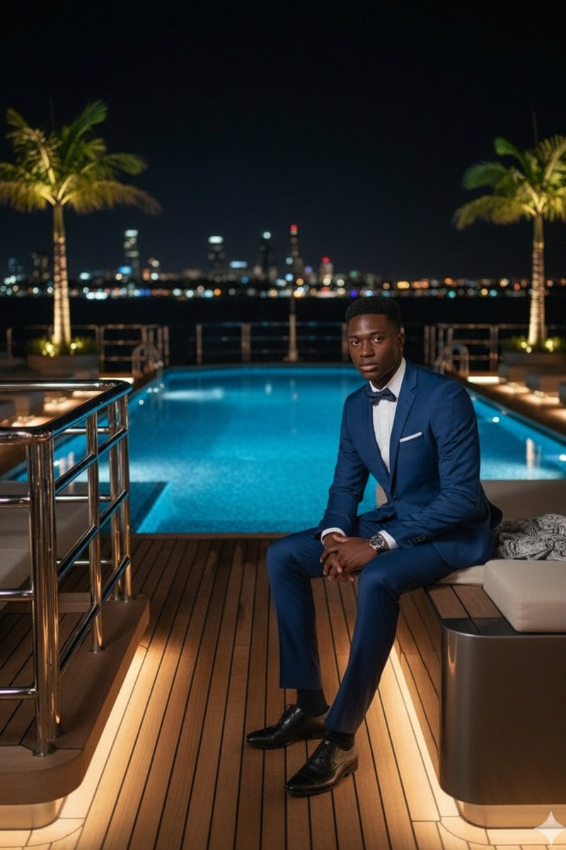 "Rafael" Royal Blue 2-Button Notch Suit (2-Piece Set)