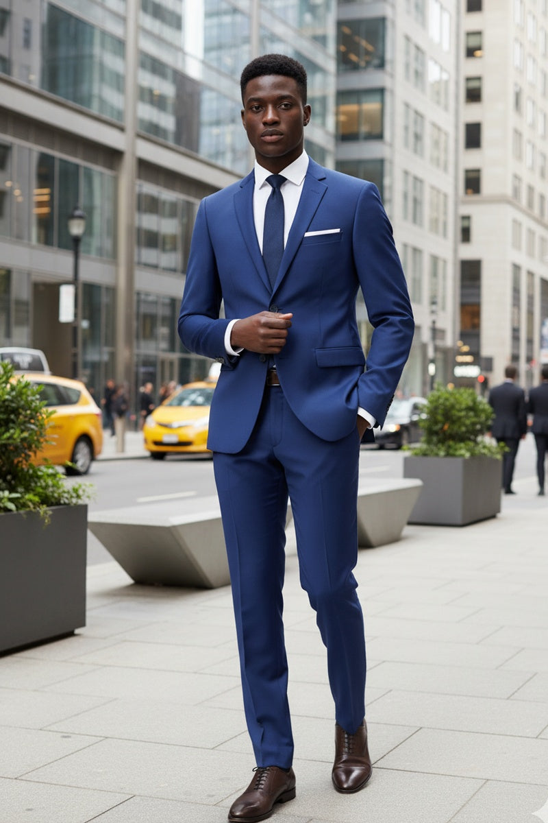 Rafael" Royal Blue 2-Button Notch Suit (2-Piece Set) PolishedThreads.com Rafael" Royal Blue 2-Button Notch Suit (2-Piece Set) PolishedThreads.com