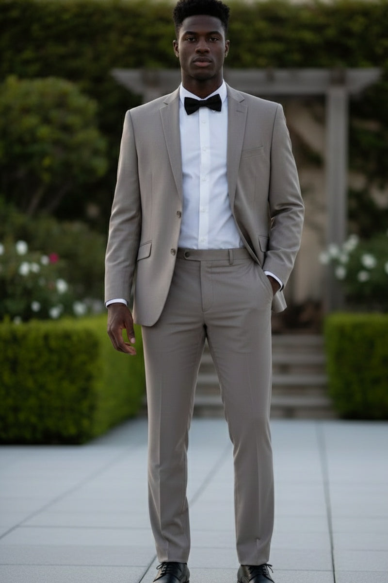 "Rafael" Warm Taupe 2-Button Notch Suit (2-Piece Set)
