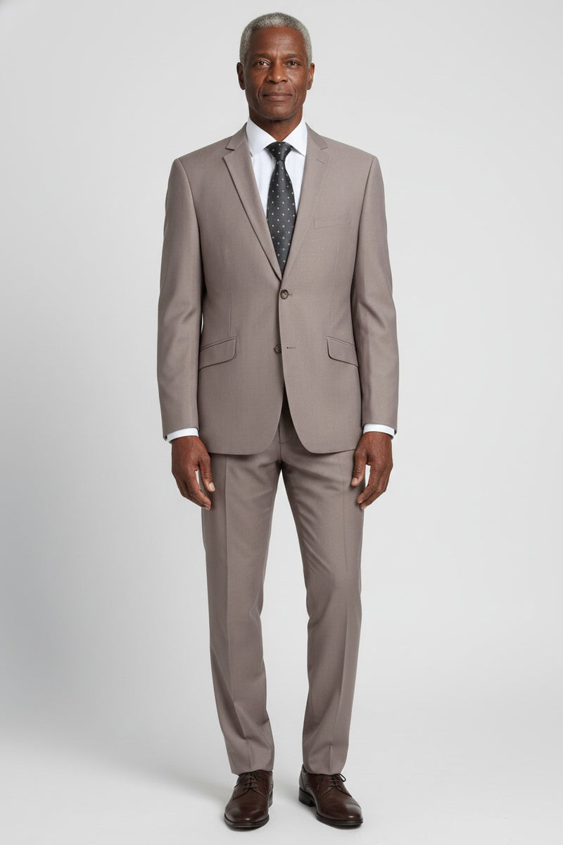 "Rafael" Warm Taupe 2-Button Notch Suit (2-Piece Set)