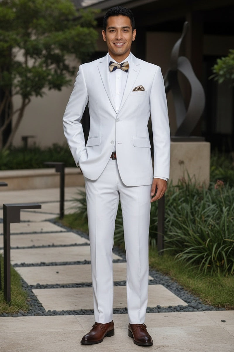 "Rafael" White 2-Button Notch Suit (2-Piece Set)