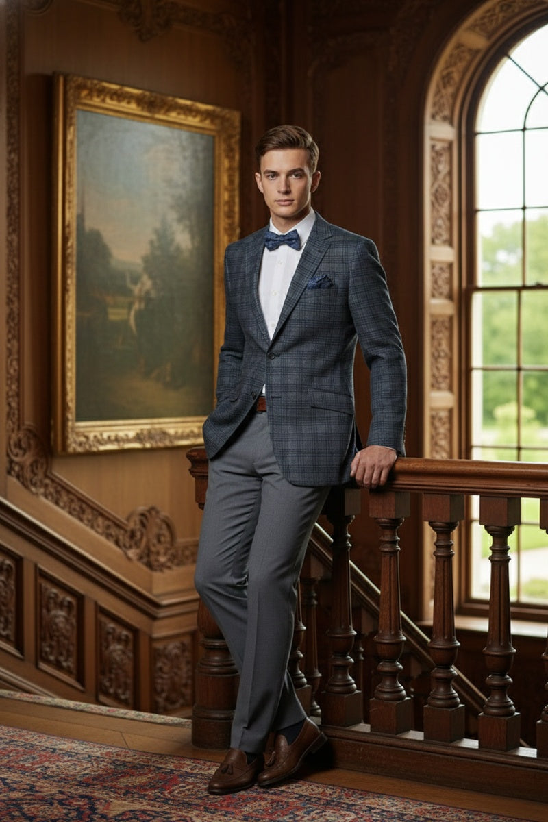 Grey Windowpane Sports Jacket