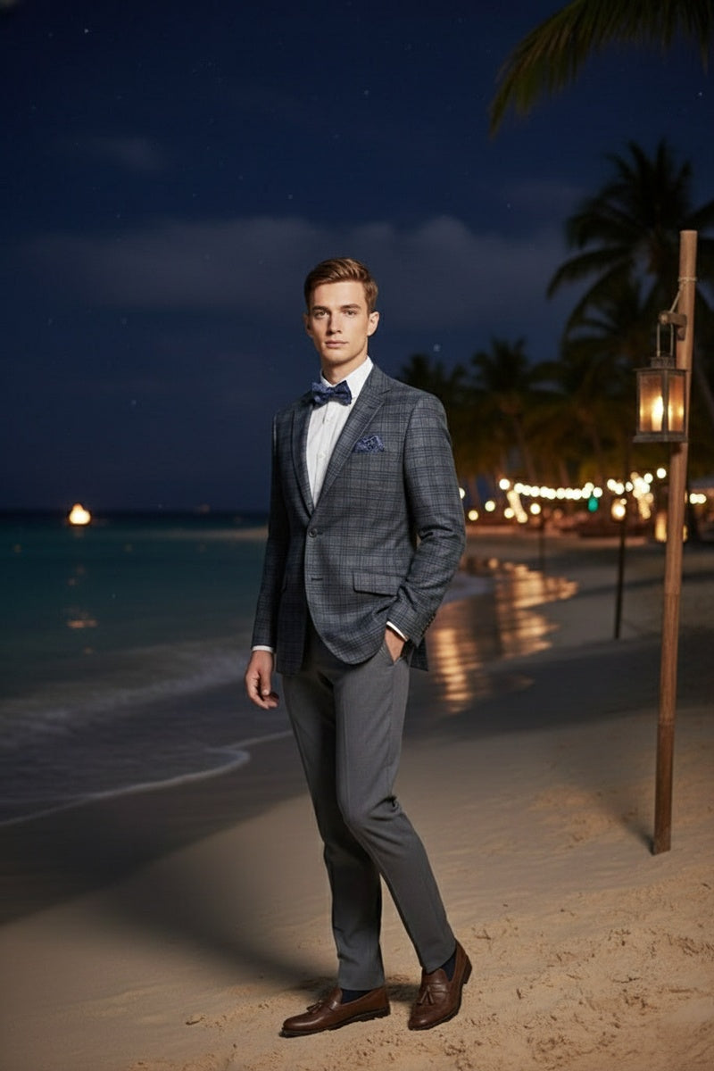 Grey Windowpane Sports Jacket