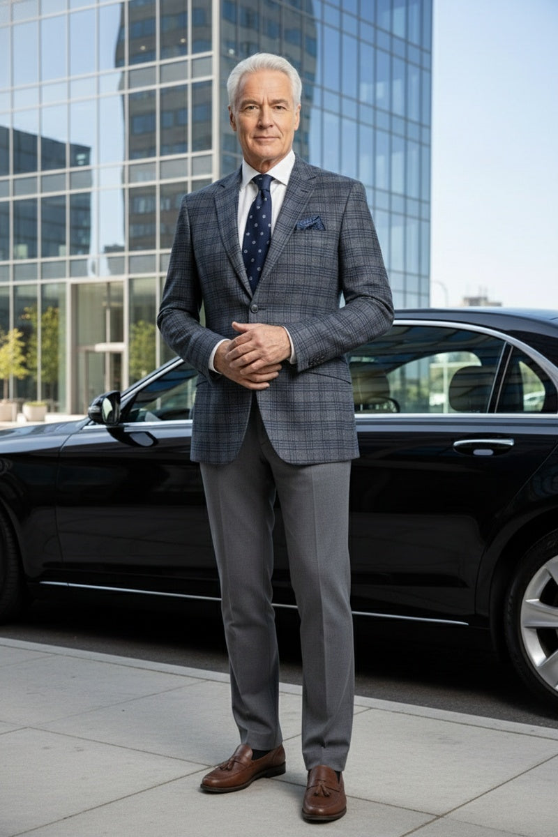 Grey Windowpane Sports Jacket
