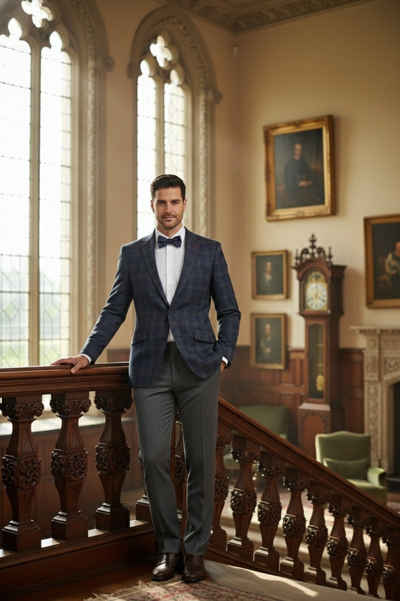 Blue Windowpane Sports Jacket
