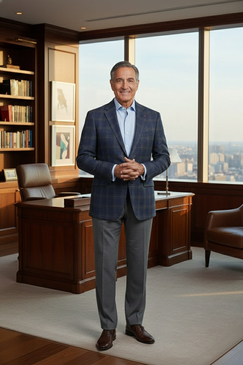 Blue Windowpane Sports Jacket