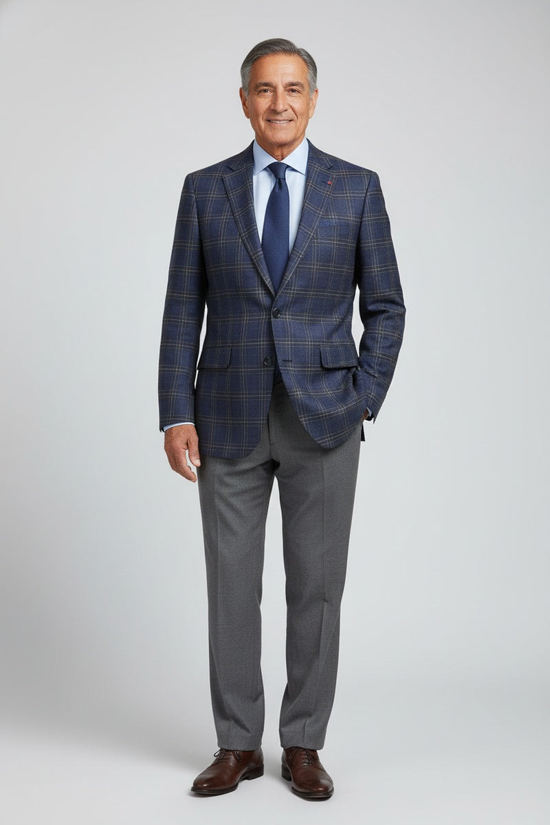 Blue Windowpane Sports Jacket