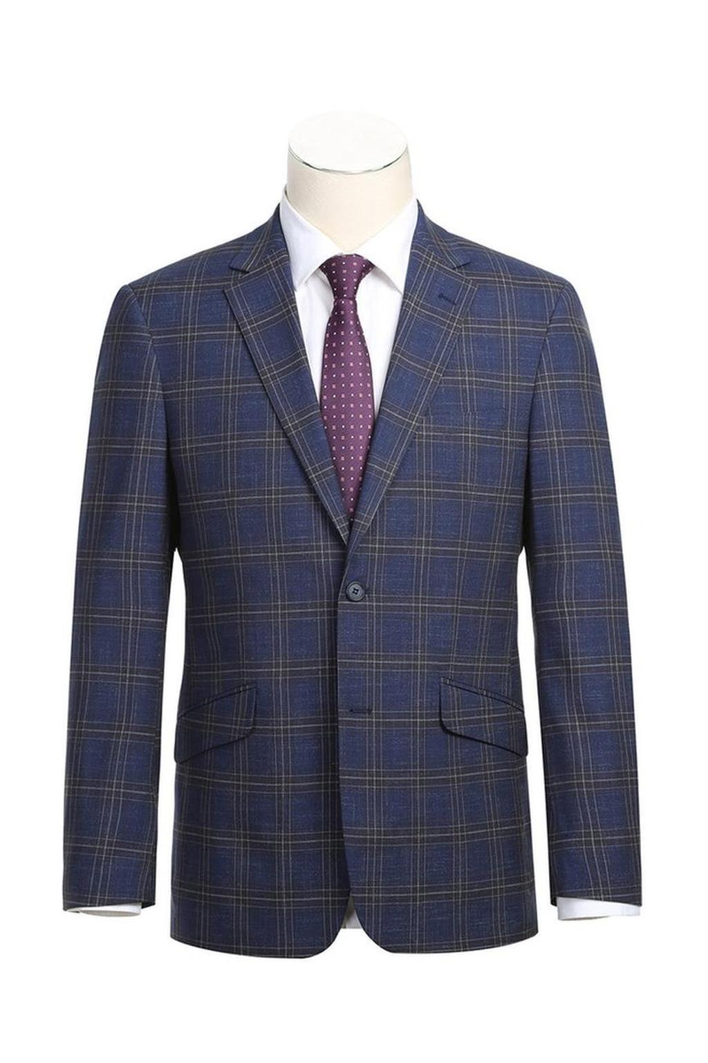 Blue Windowpane Sports Jacket