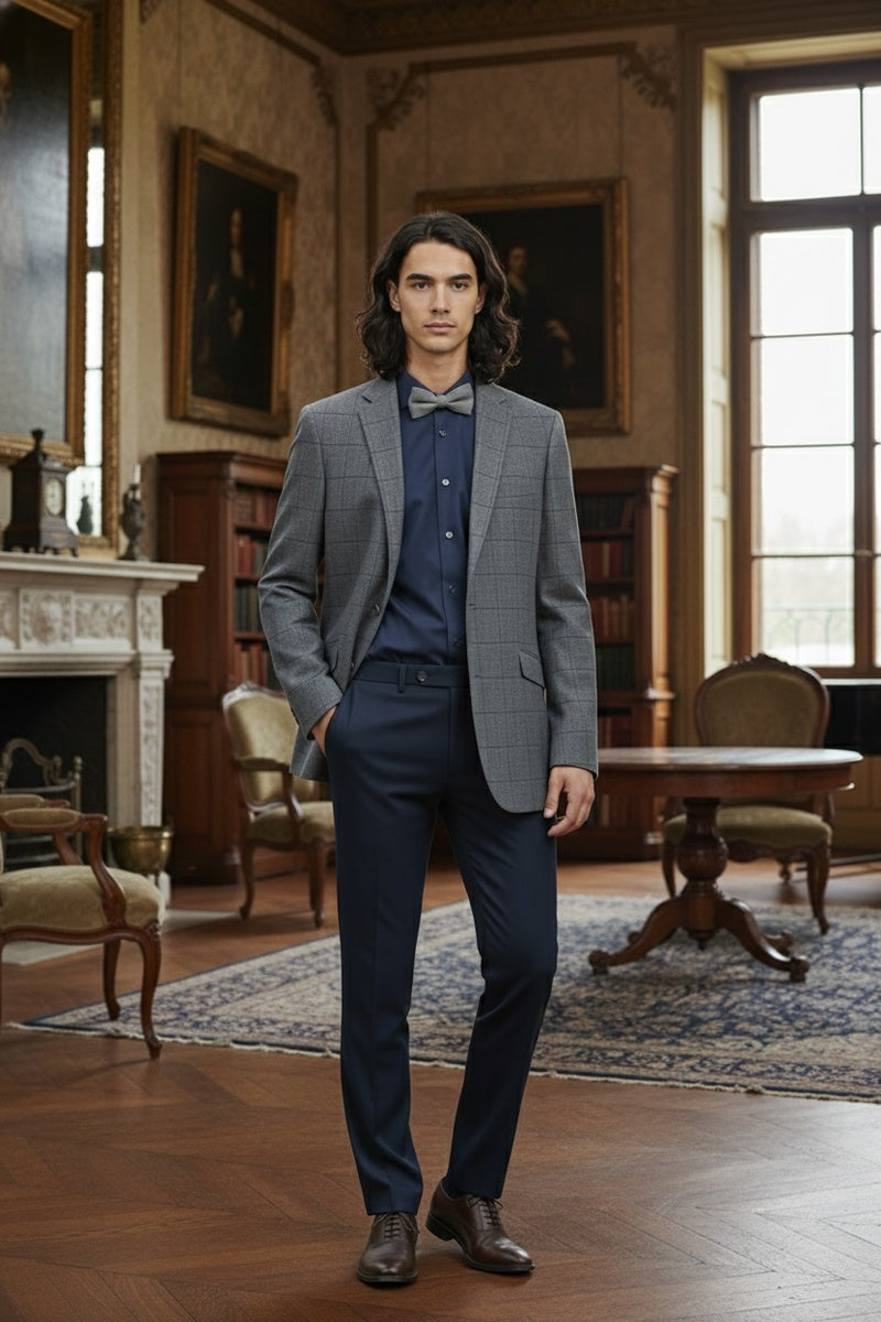 Grey Windowpane Sports Jacket