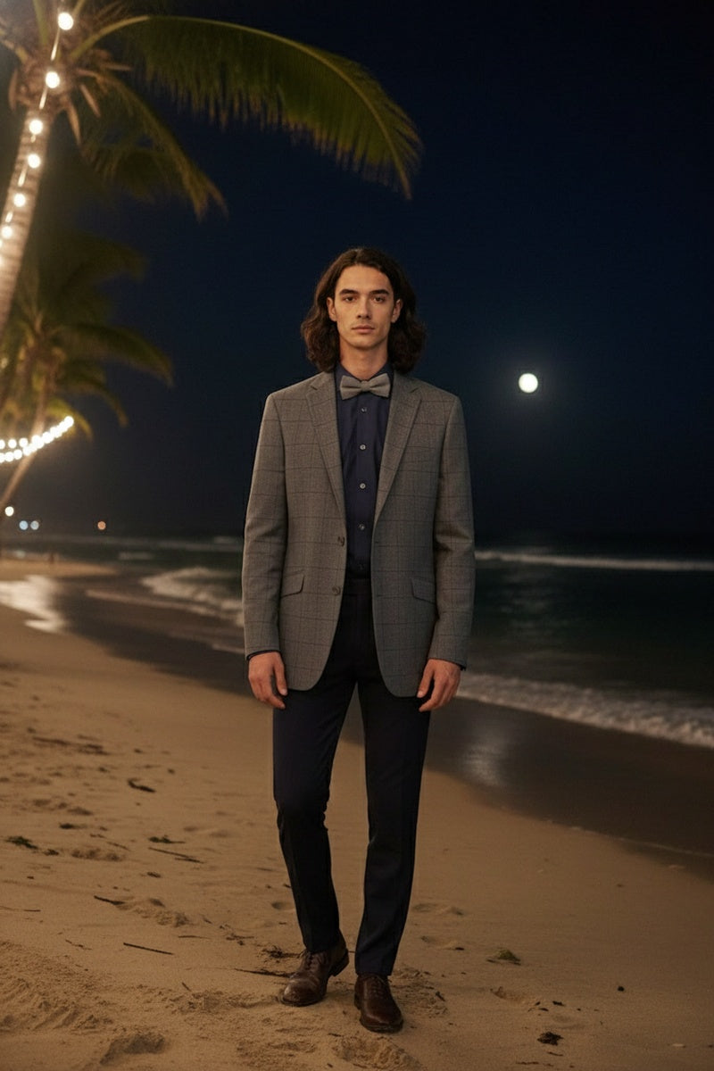 Grey Windowpane Sports Jacket