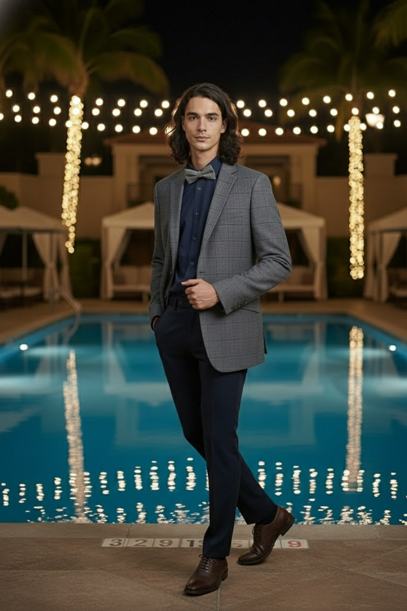 Grey Windowpane Sports Jacket