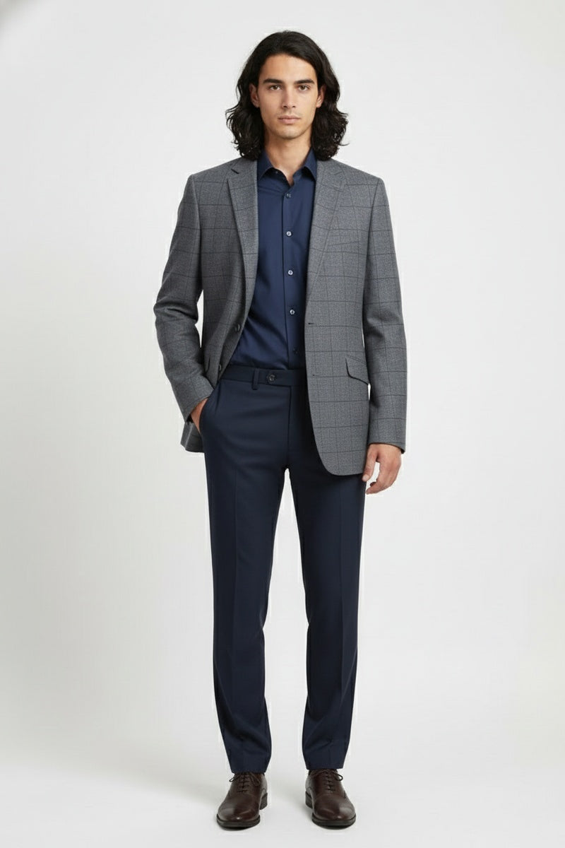 Grey Windowpane Sports Jacket