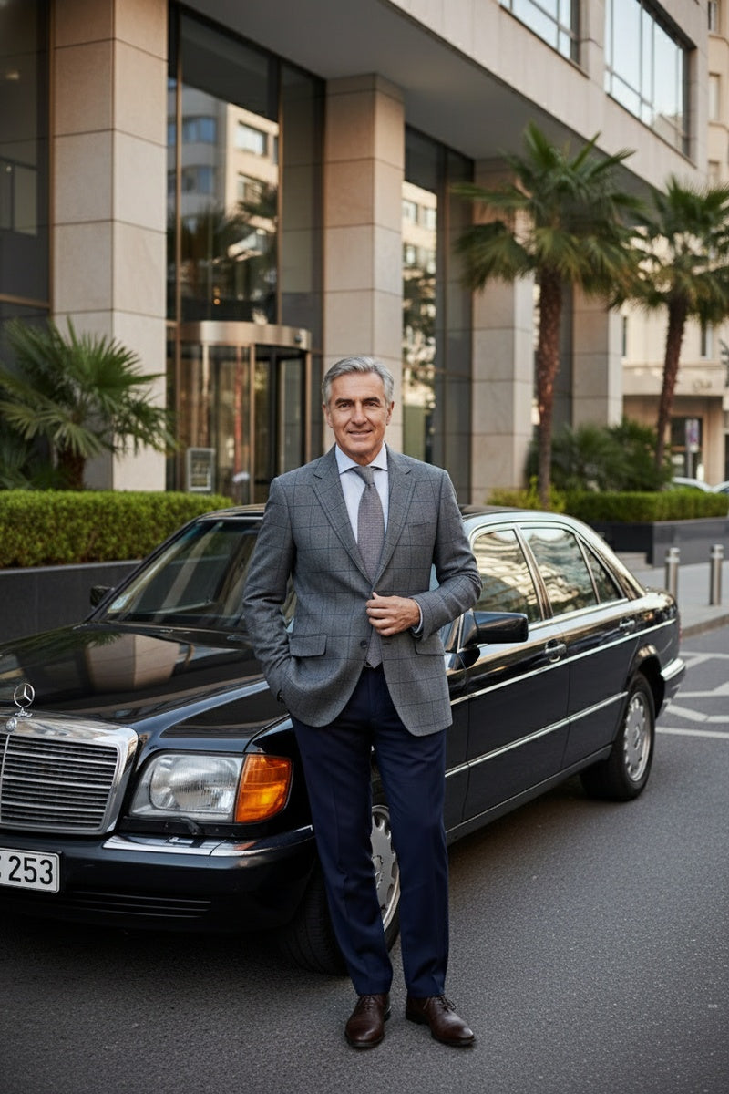 Grey Windowpane Sports Jacket