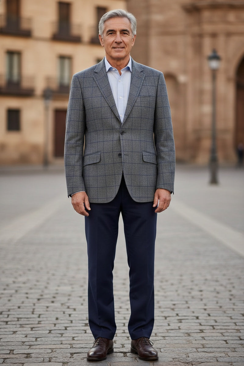 Grey Windowpane Sports Jacket