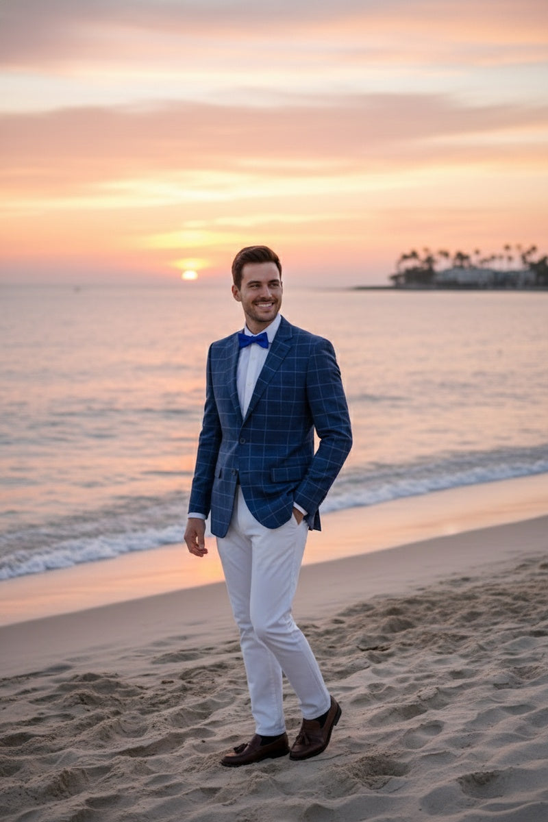 Blue Windowpane Sports Jacket