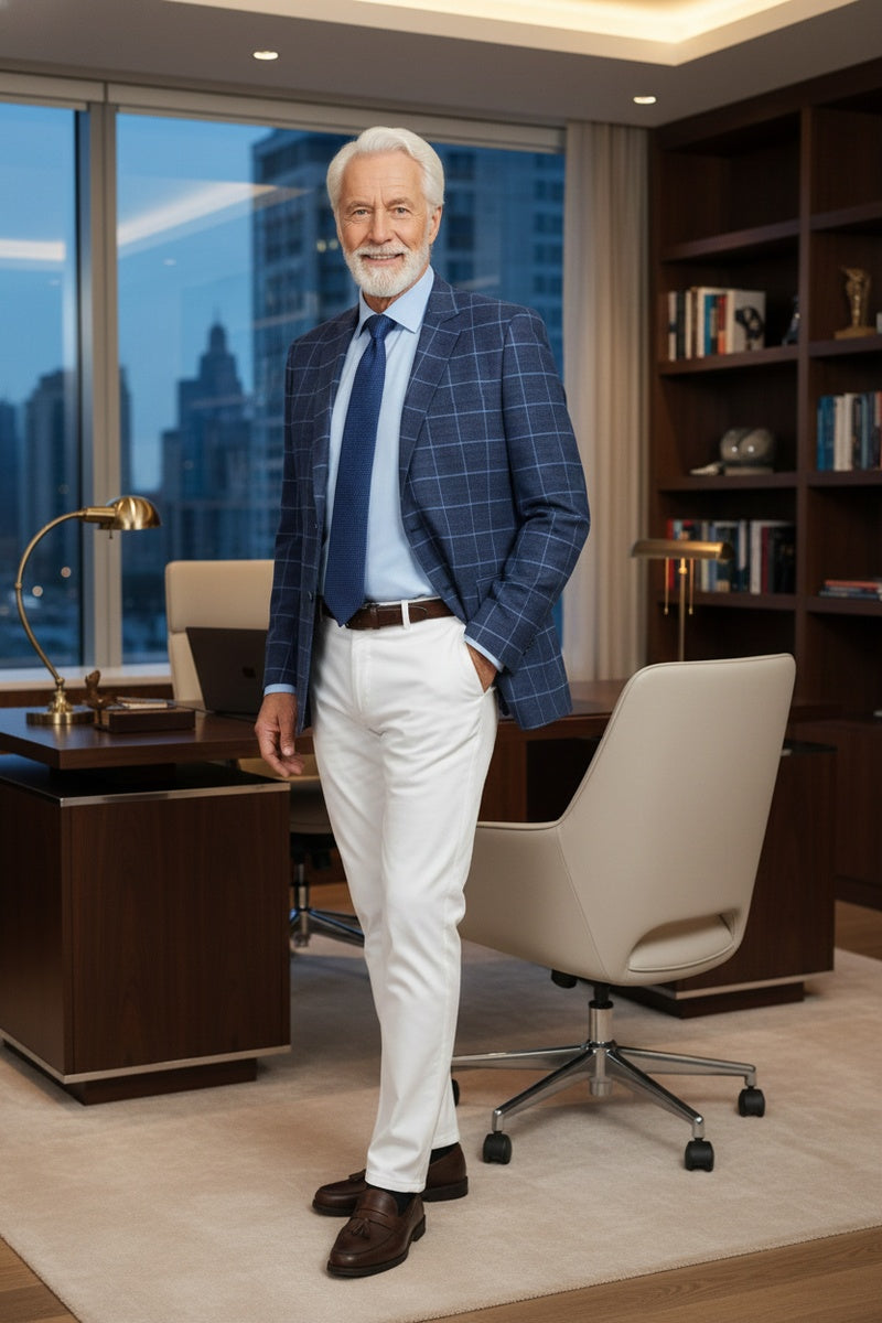 Blue Windowpane Sports Jacket