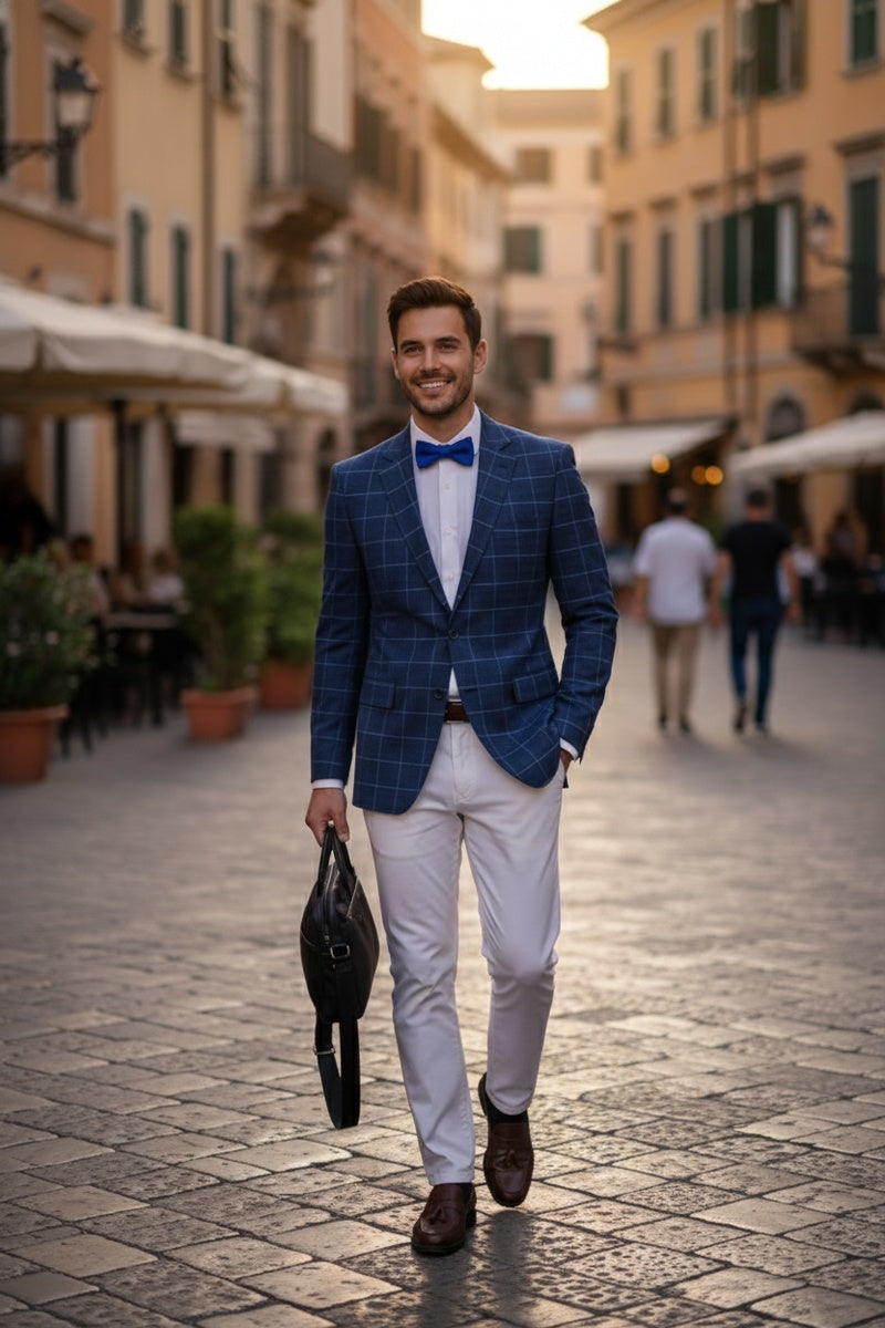 Blue Windowpane Sports Jacket