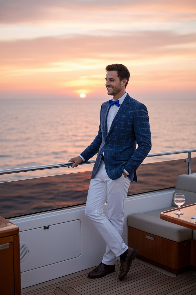 Blue Windowpane Sports Jacket