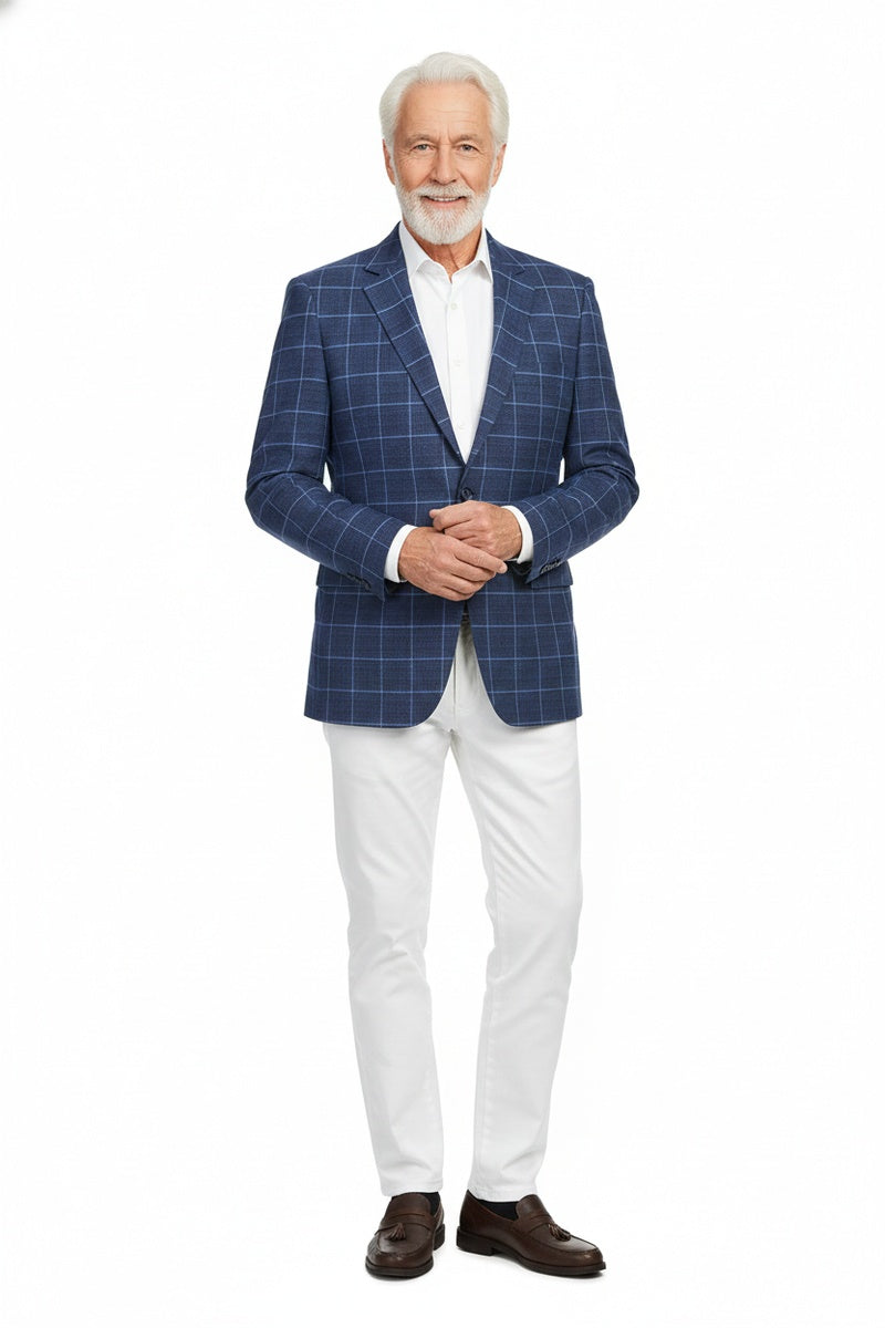Blue Windowpane Sports Jacket
