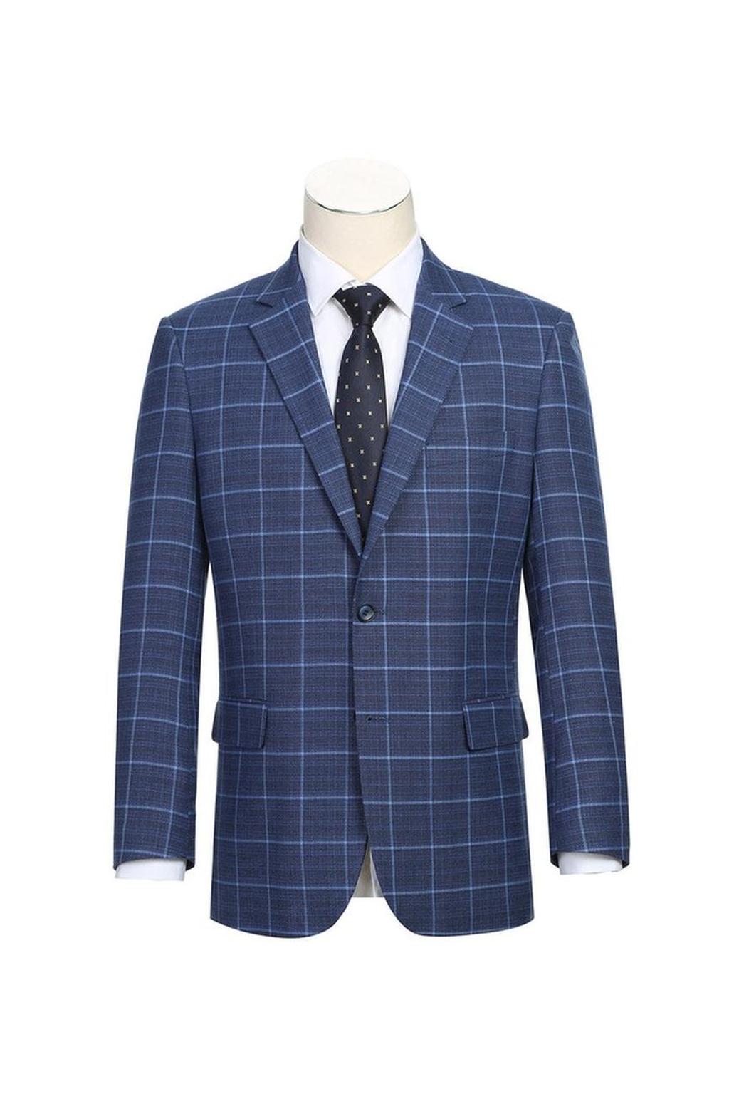 Blue Windowpane Sports Jacket
