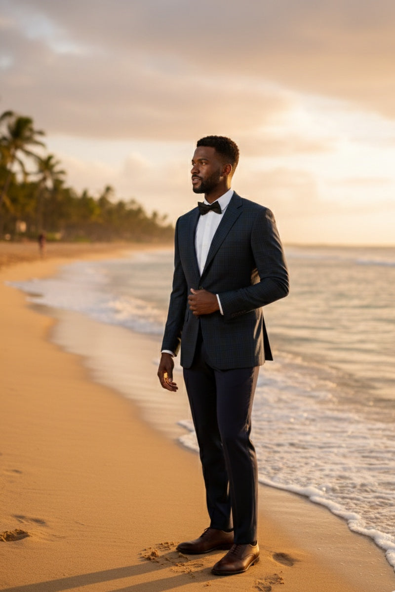 Navy Windowpane Sports Jacket