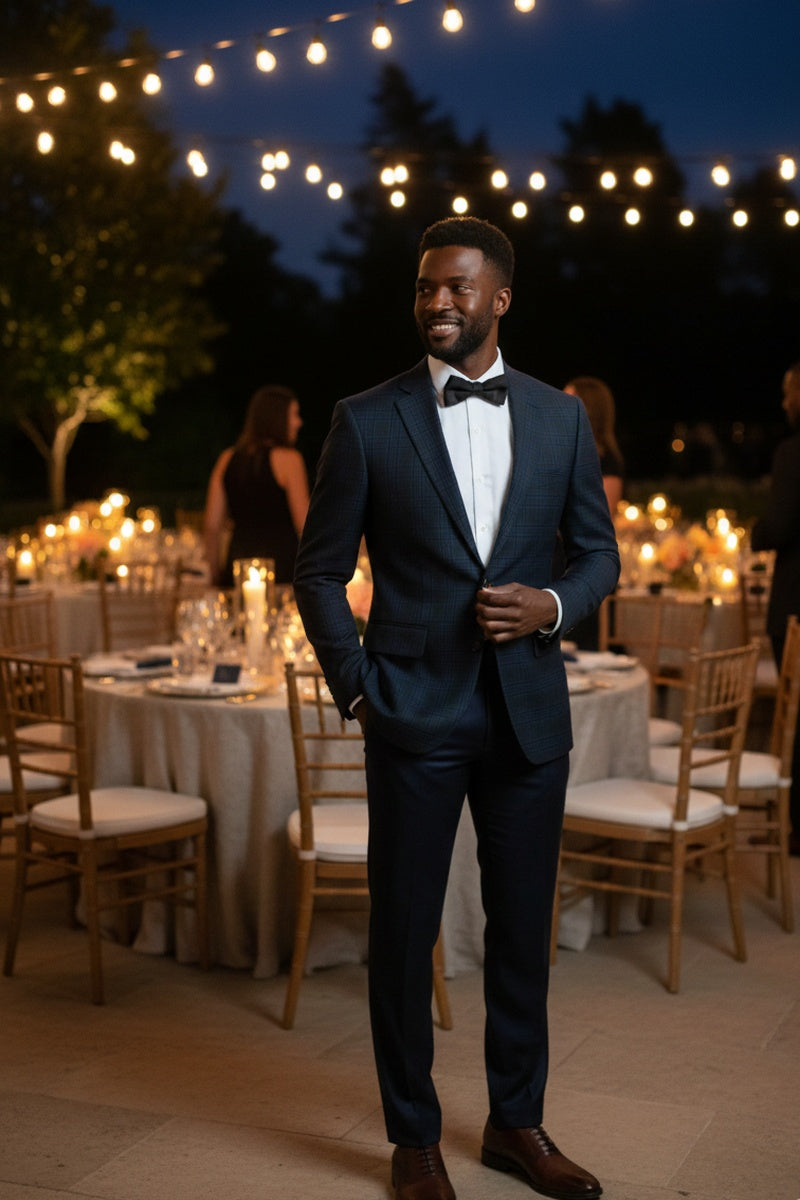 Navy Windowpane Sports Jacket