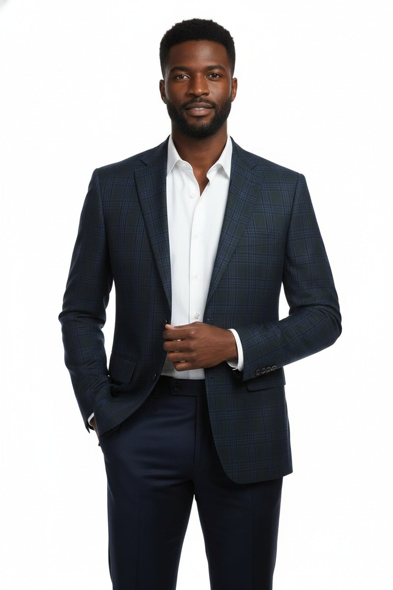 Navy Windowpane Sports Jacket