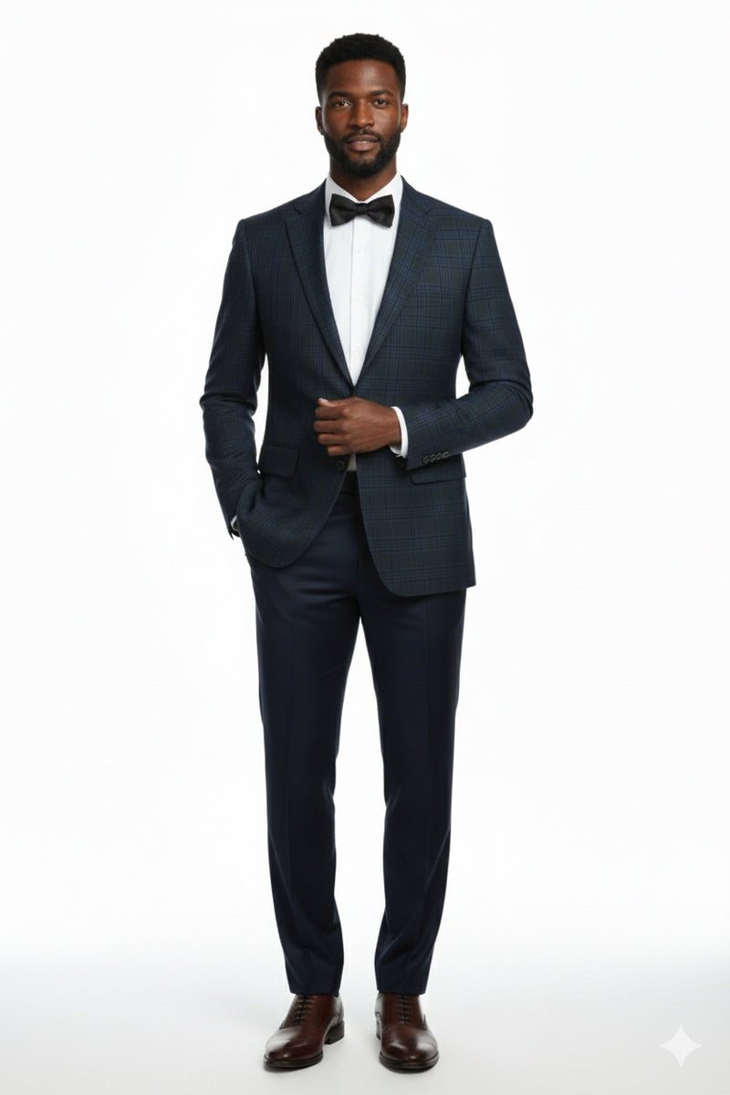 Navy Windowpane Sports Jacket