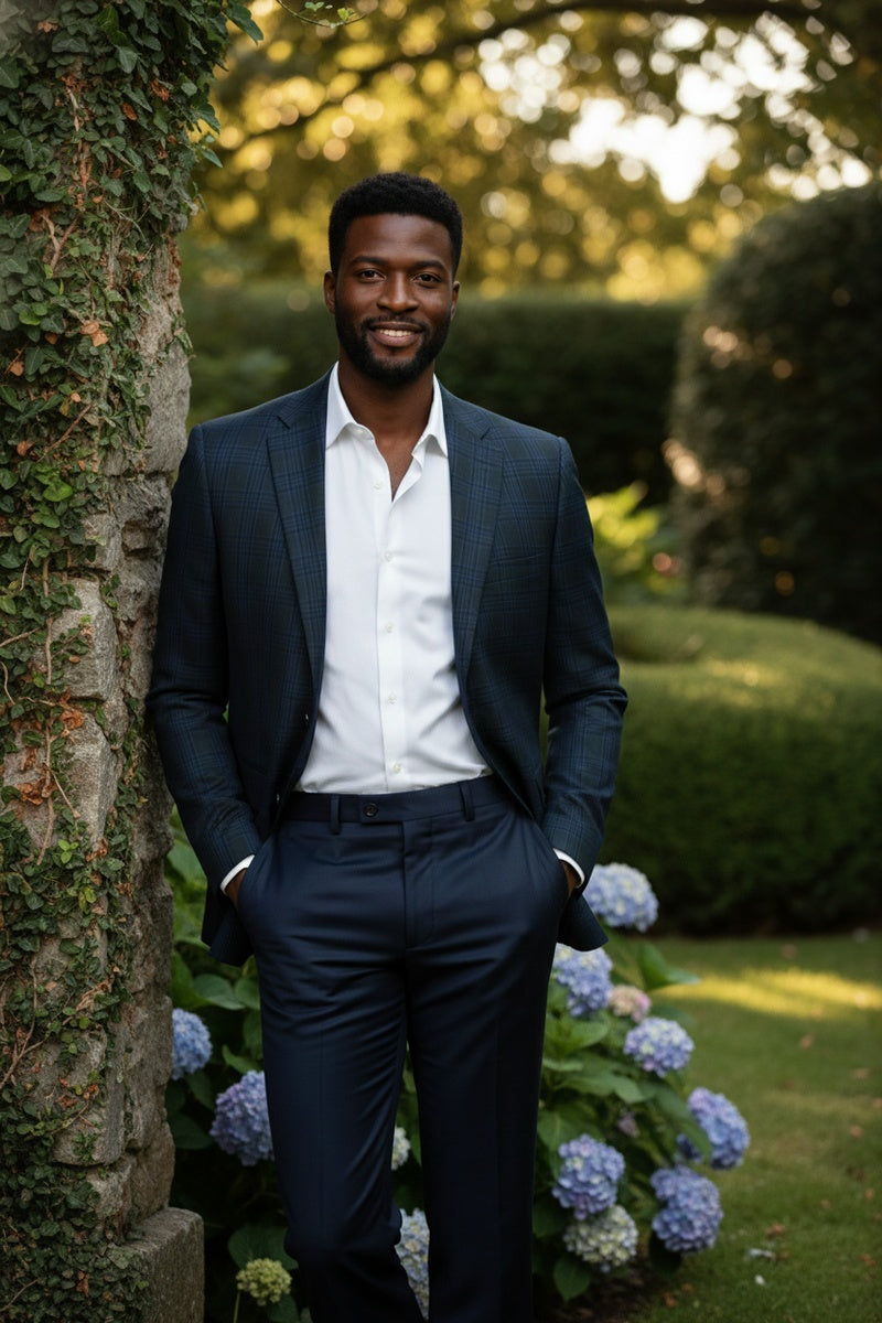 Navy Windowpane Sports Jacket