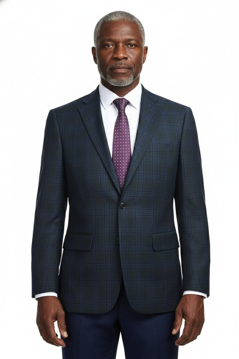 Navy Windowpane Sports Jacket