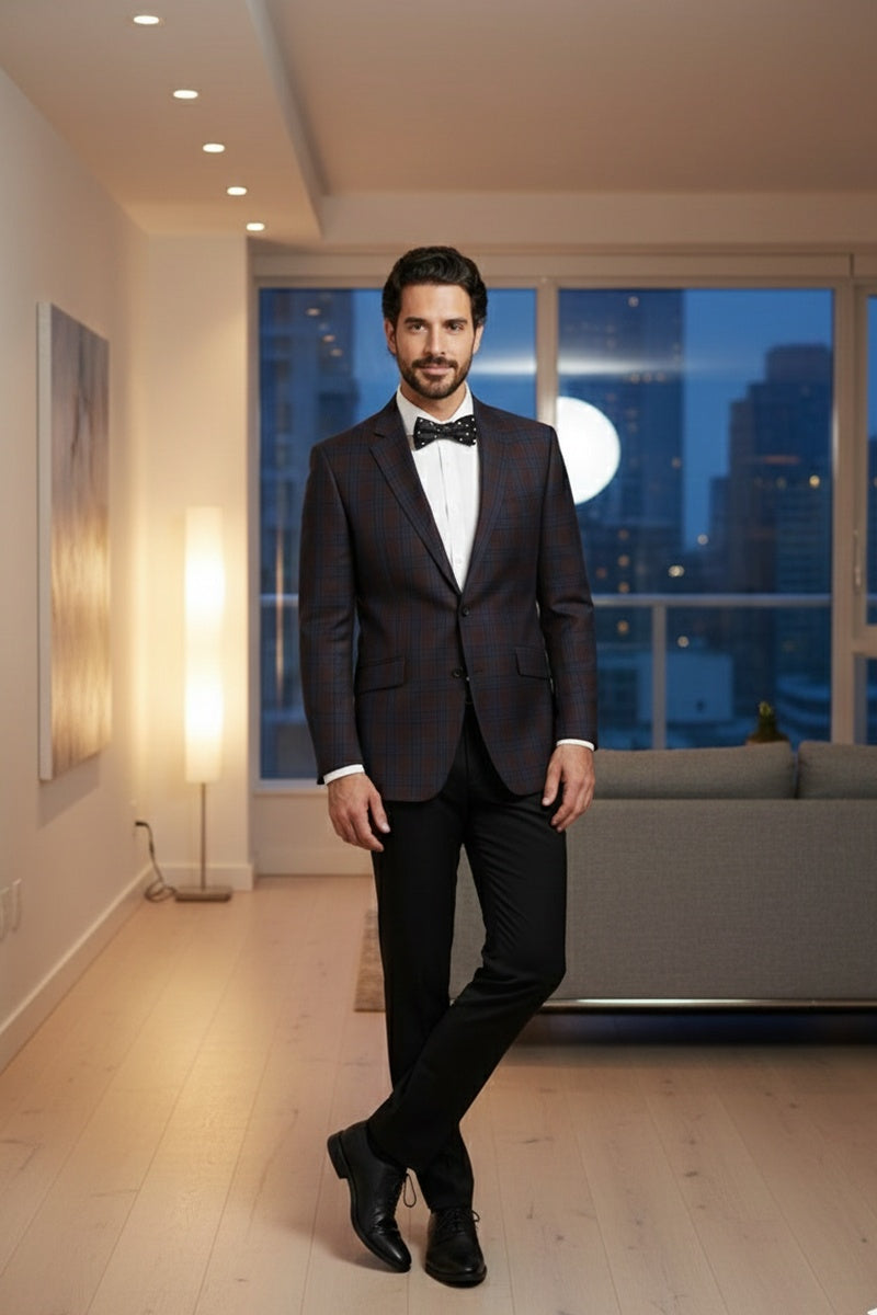 Burgundy Windowpane Sports Jacket