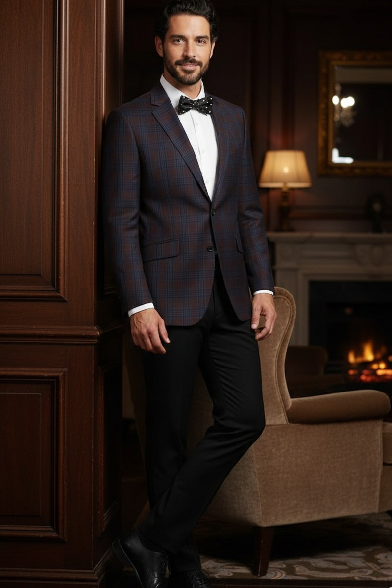 Burgundy Windowpane Sports Jacket