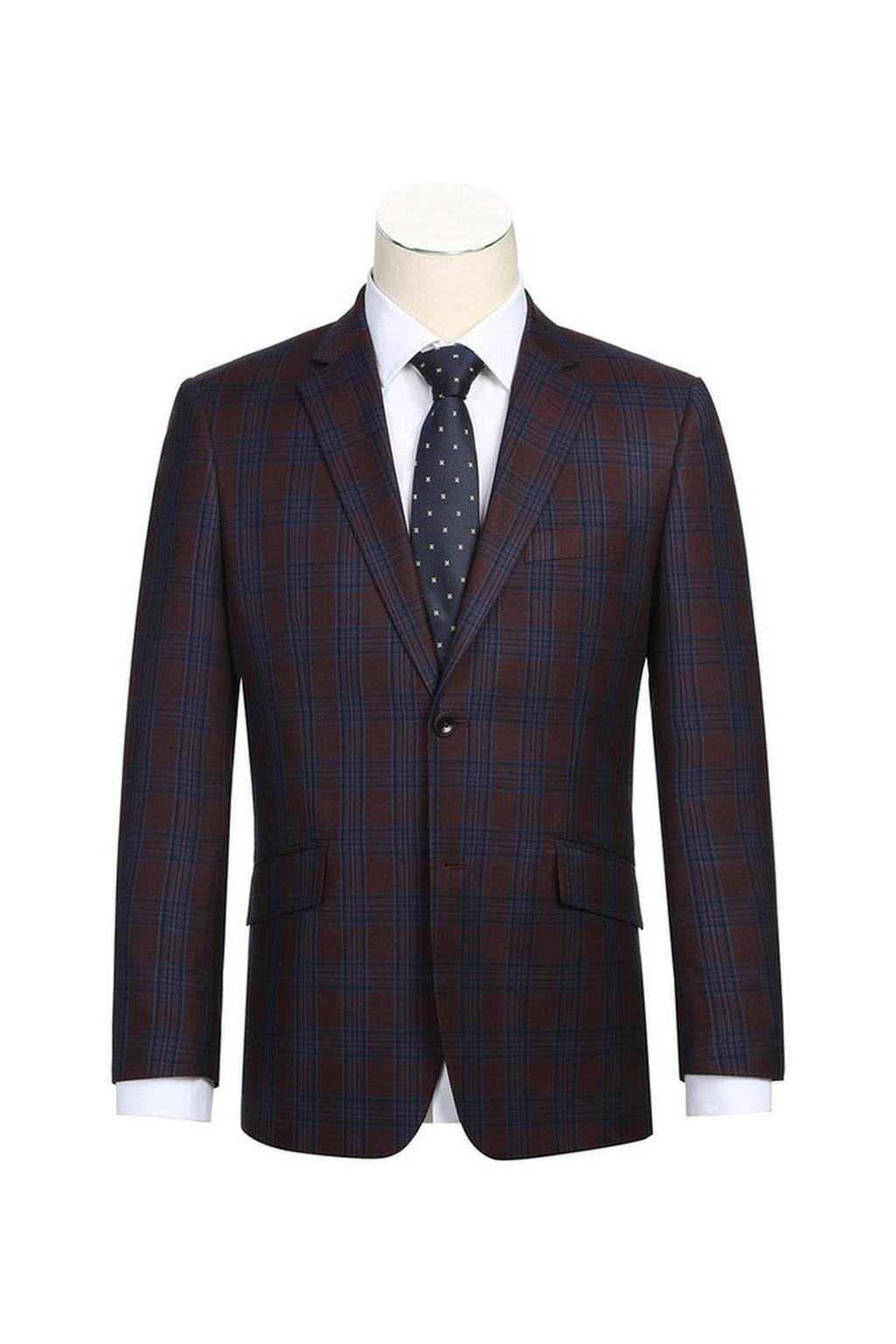 Burgundy Windowpane Sports Jacket