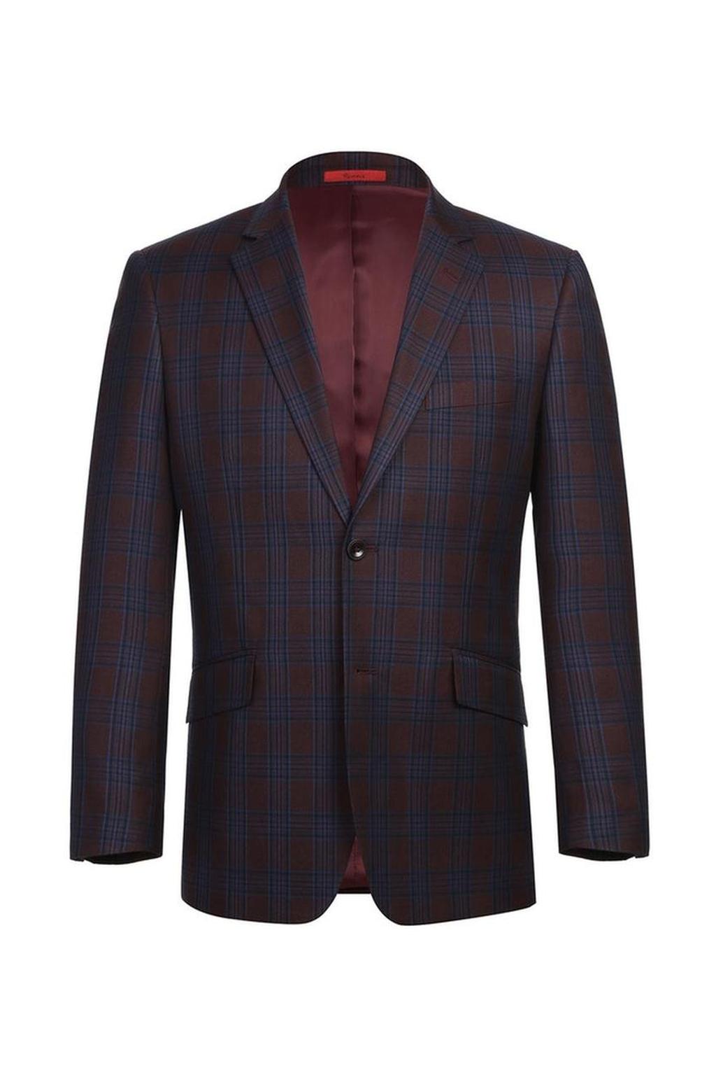 Burgundy Windowpane Sports Jacket