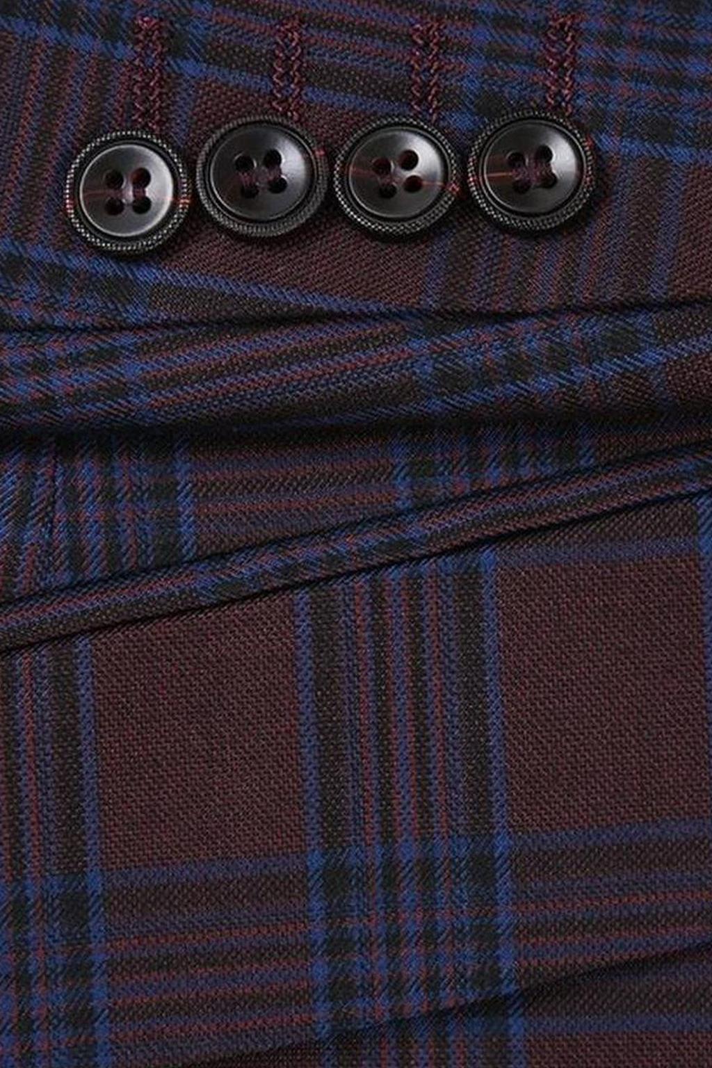 Burgundy Windowpane Sports Jacket