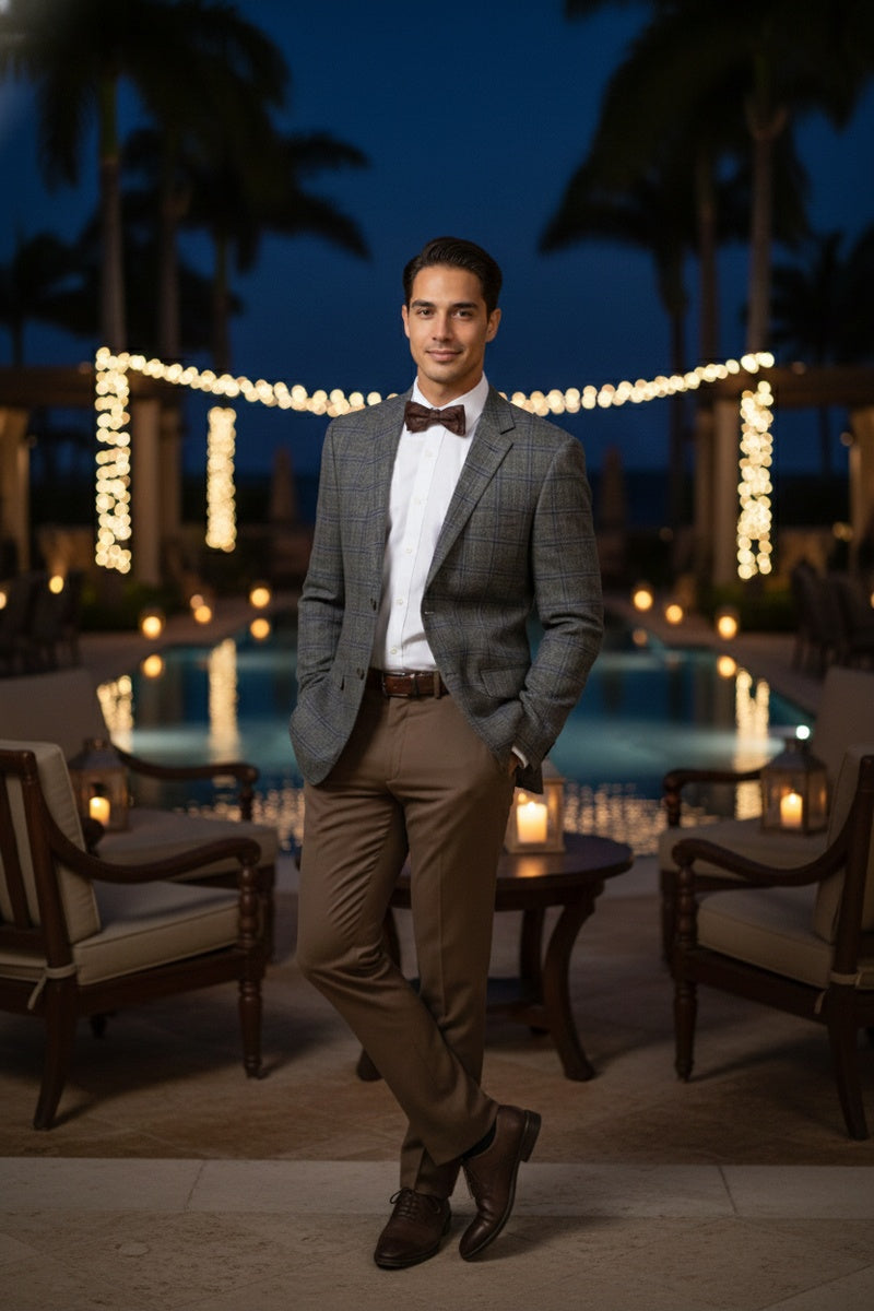 Brown Windowpane Sports Jacket