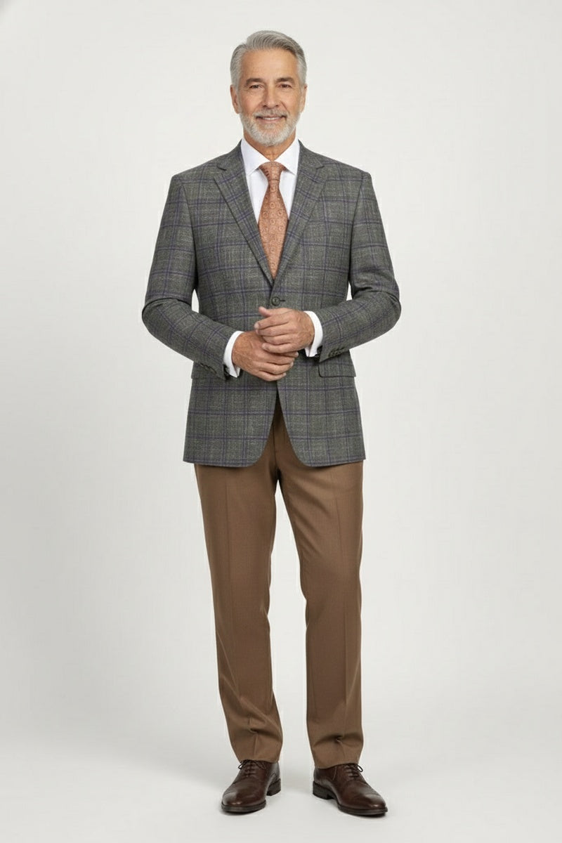 Brown Windowpane Sports Jacket