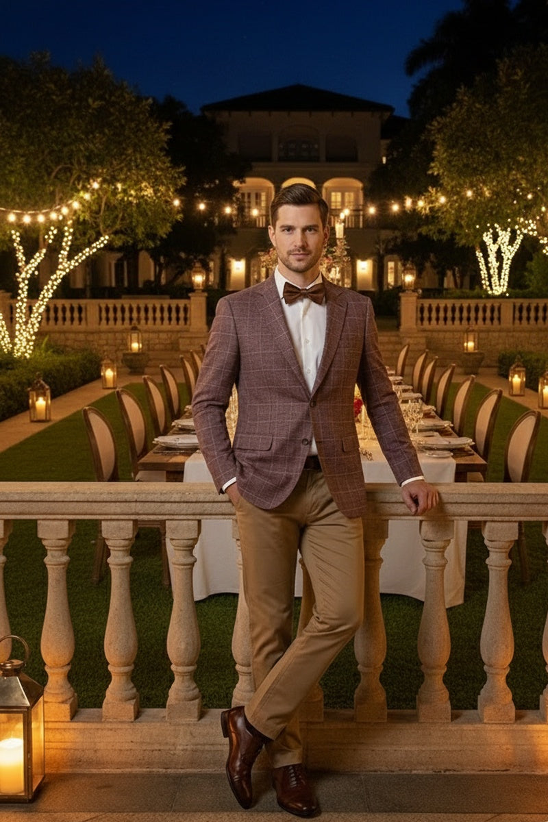 Wine Windowpane Sports Jacket