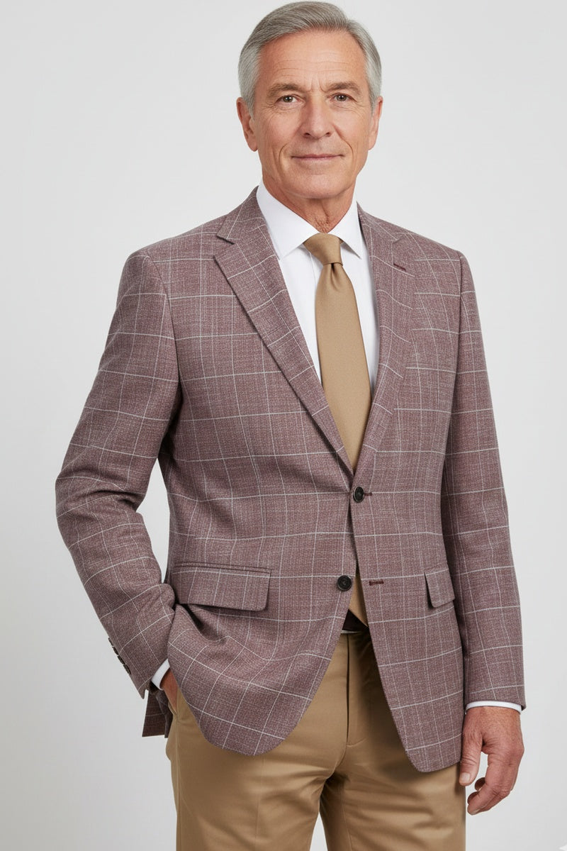 Wine Windowpane Sports Jacket