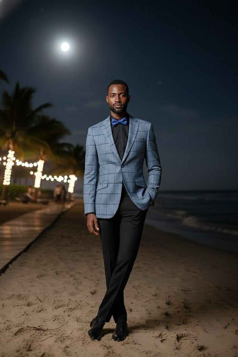 Blue Windowpane Sports Jacket