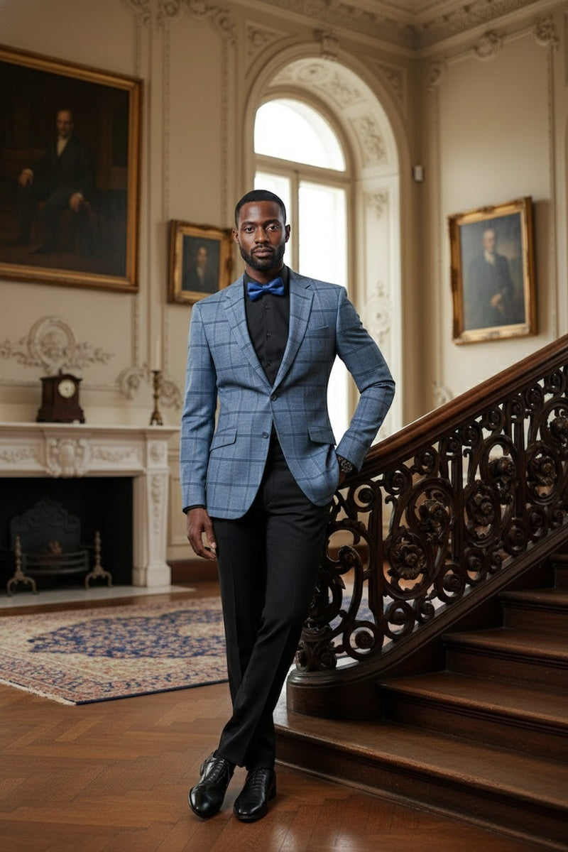 Blue Windowpane Sports Jacket